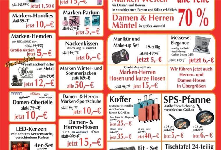 Lagerverkauf: 80 Prozent auf alle Weihnachtsartikel .