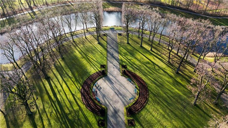  Bäume im Großen Garten der Herrenhäuser Gärten werfen Schatten.