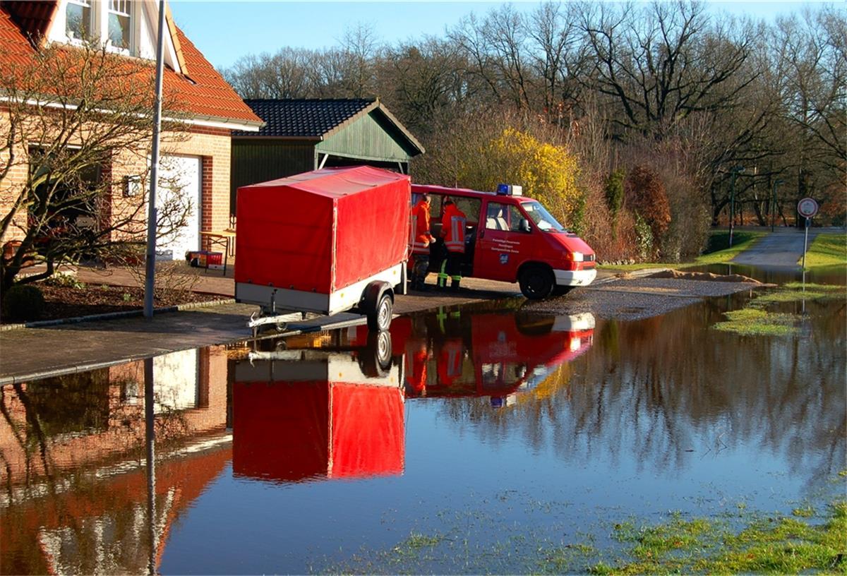 Heeslingen: Sind wir vor Hochwasser gewappnet? 13 Jahre ist das bereits her: Das Oste-Hochwasser 2008 bedroht die Häuser im Sandkroog in Heeslingens Ortsmitte.