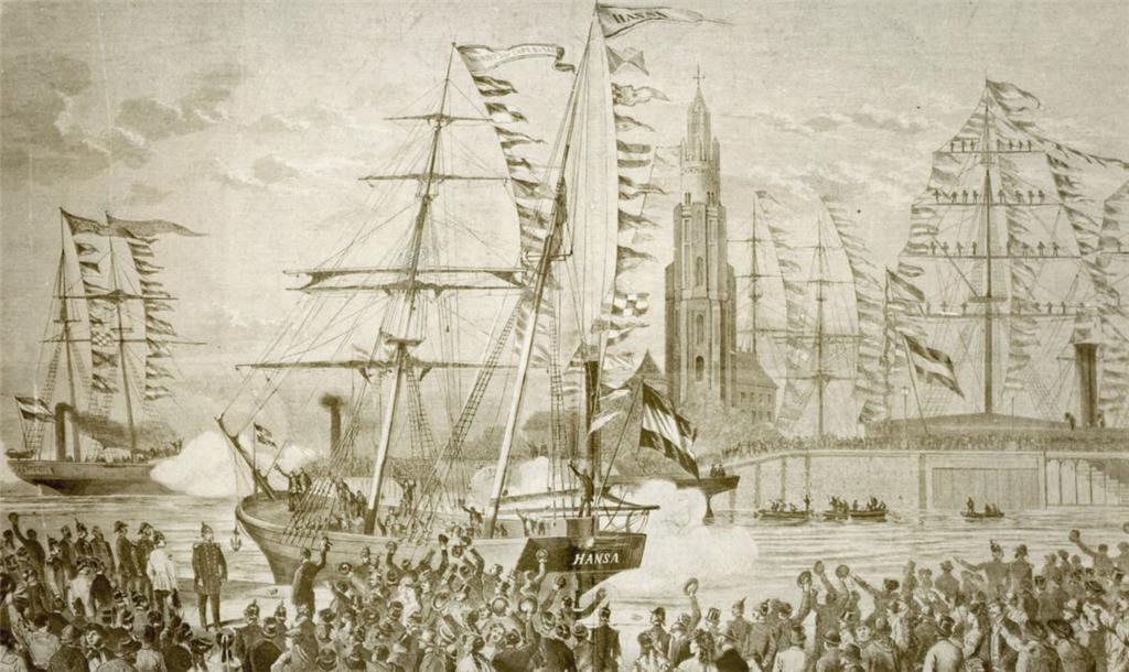 15. Juni 1869: Der Dampfer &quot;Germania&quot; - unter Kapiän Koldewey- und der...
