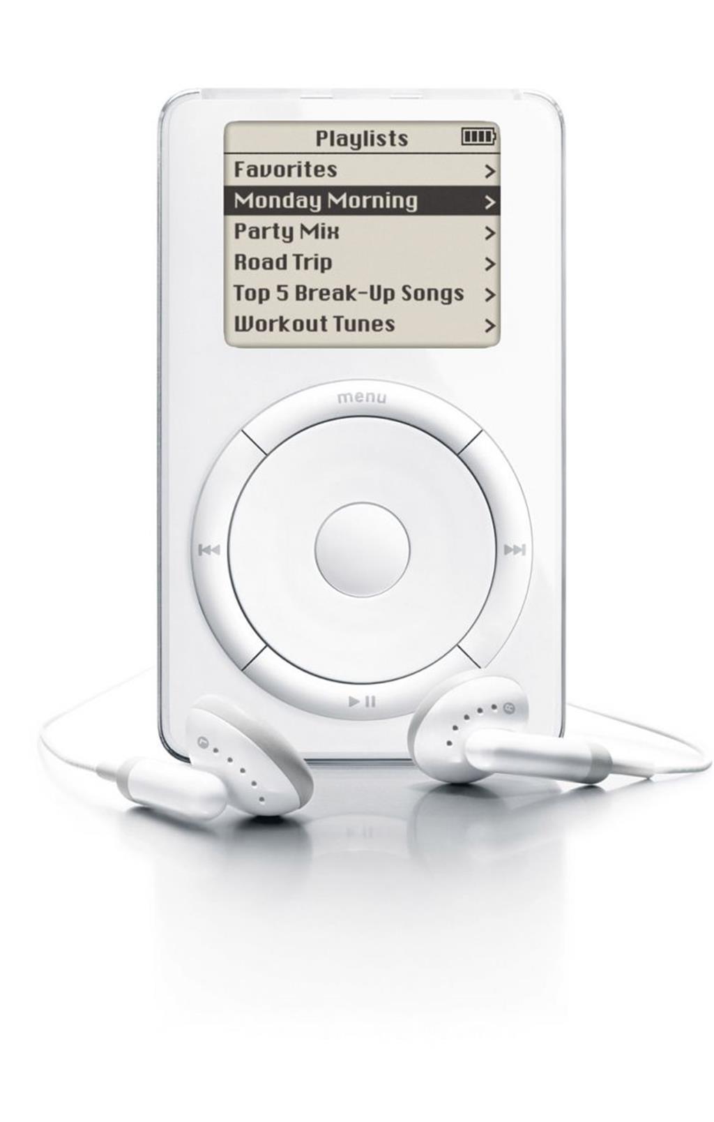 2001: Apple steigt mit dem iPod ins Geschäft mit Musik-Playern ein. Das Gerät wird von Kritikern zunächst als zu teuer abgetan - wird aber zum Marktführer.