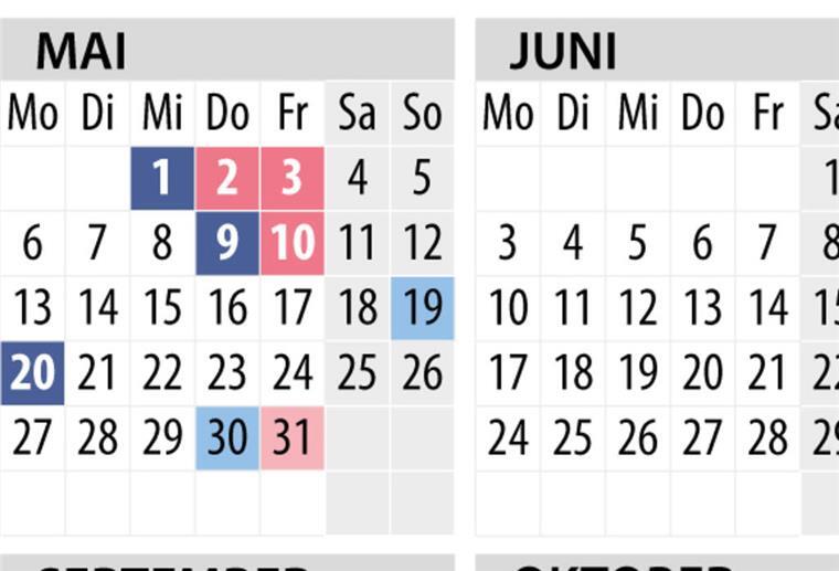 2024 hat viele Brückentage zu bieten.