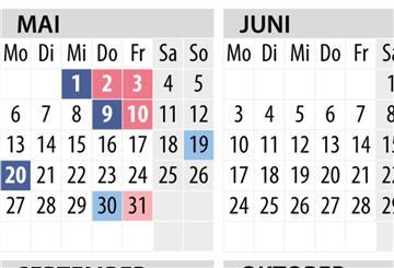 2024 hat viele Brückentage zu bieten.