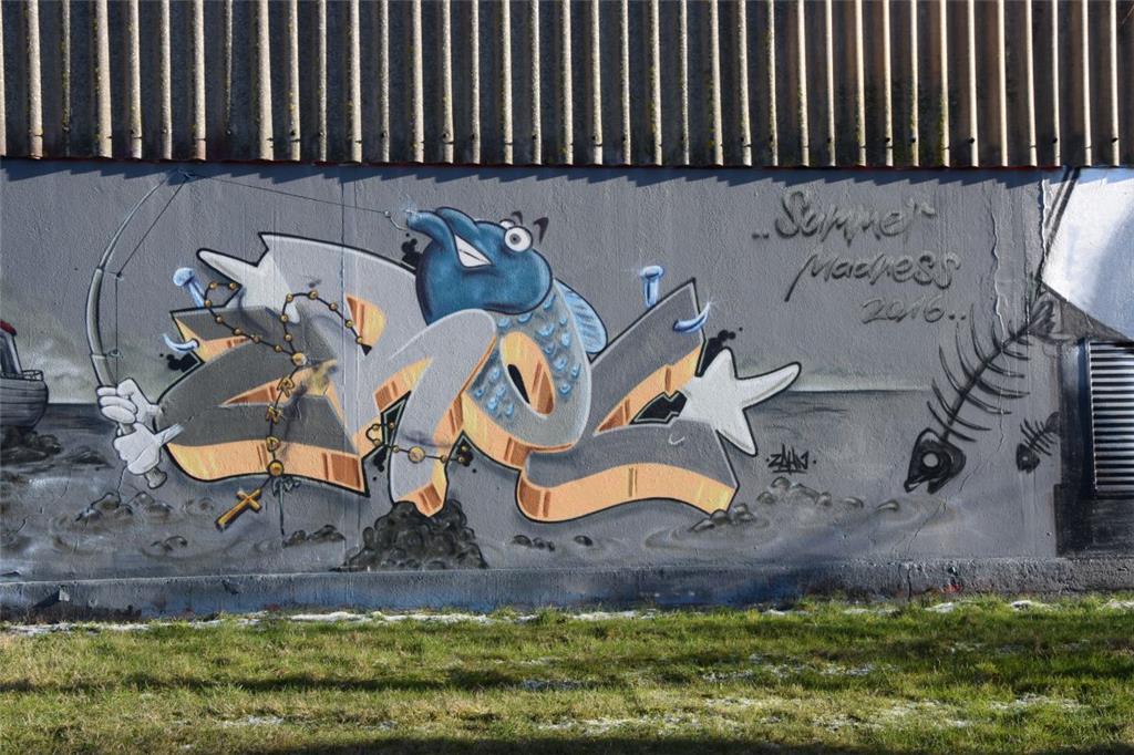 400 Meter feinste Graffitikunst ist an der Oststraße im Fischereihafen zu sehen....