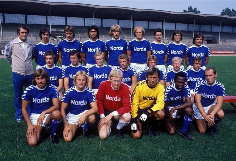 Die Werder-Elf 1976 in den blauen Norda-Trikots