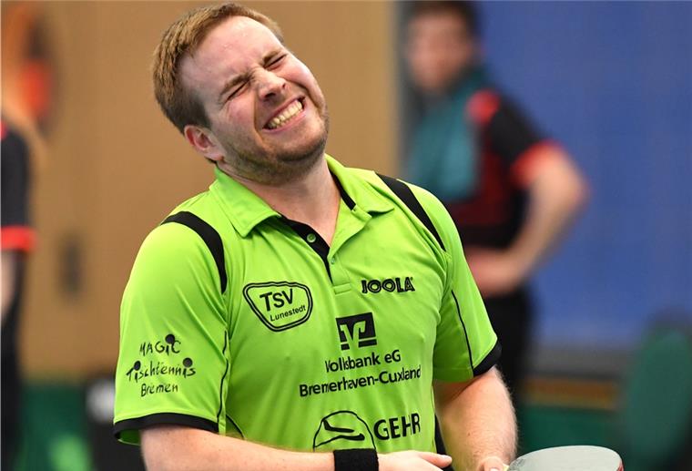 Bremerhaven und umzu: Tischtennis-Saison ist beendet Regionalliga-Tischtennis mit dem TSV Lunestedt. Matti von Harten in seinem ersten Einzel.