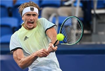 Tennis: Olympia, Einzel, Herren, Finale, Zverev (Deutschland) - Chatschanow (Russisches Olympisches Komitee) im Ariake Tennis Park. Alexander Zverev in Aktion. 