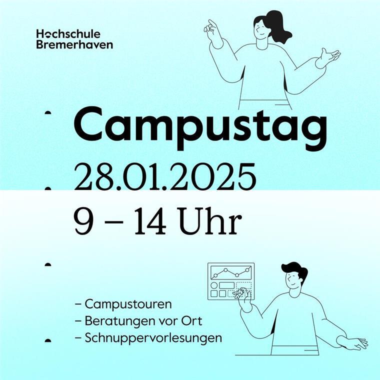 Alle Infos zum Campustag 2025 gibt es unter https://www.hs-bremerhaven.de/campustag.