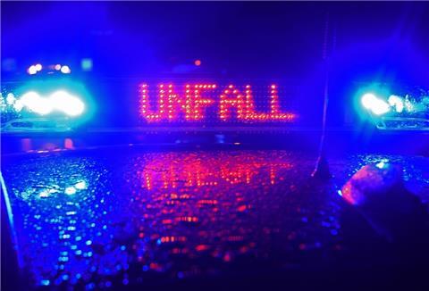 Polizei-Blaulicht bei Unfallaufnahme