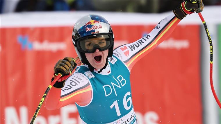 „Mega“: Ski-Hoffnung Aicher bejubelt ersten Weltcup-Sieg Am Freitag Zweite, am Samstag Erste: Emma Aicher brilliert beim Weltcup in Kvitfjell.