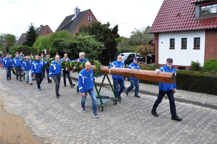 Zwei Maifeiern im Nordenhamer Stadtgebiet Am kommenden Dienstag ist es wieder soweit: Traditionell findet am 30. April ein Umzug statt, an dessen Ende der Maibaum aufgestellt wird. Dieses Bild zeigt den Mai-Umzug im vergangenen Jahr in Abbehausen.