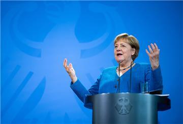Bundeskanzlerin Angela Merkel (CDU) spricht im Bundeskanzleramt