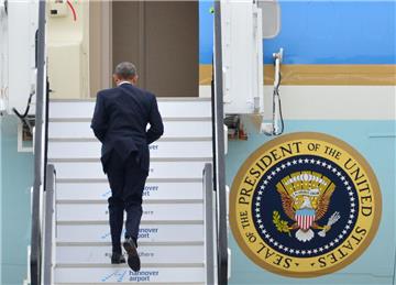 Am späten Montagnachmittag ist Obama mit der Air Force One wieder zurück in Richtung Heimat geflogen.