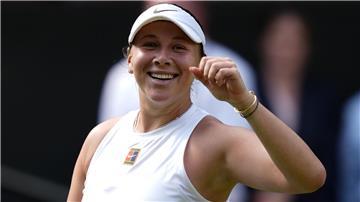 Amanda Anisimova feiert ihren Finaleinzug in Wimbledon