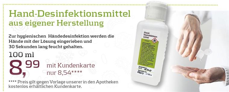 Corona-Virus so schützt ihr euch! Angebot: Desinfektionsmittel aus eigener Herstellung