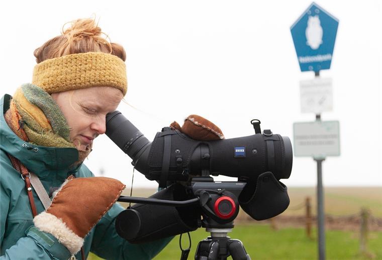 Anne de Walmont trotzt jedem Wetter: Als ehrenamtliche Vogelzählerin ist sie zweimal im Monat an der Wurster Küste unterwegs.