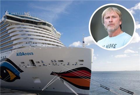Ansgar Brink und das Kreuzfahrtschiff "AIDAnova".
