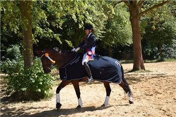 Antje Müller vom RUFV Rodenkirchen hat beim Reitturnier in Blexen ihren Kreismeisterschaftstitel auf der großen Dressur-Tour verteidigt.