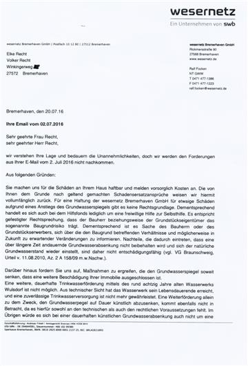 Antwort von SWB