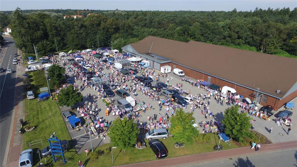 Auch aus der Luft war der Flohmarkt ein echter Hingucker. 