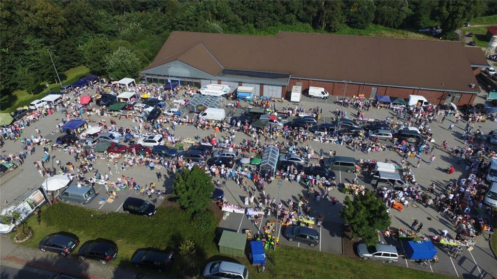 Auch aus der Luft war der Flohmarkt ein echter Hingucker. 