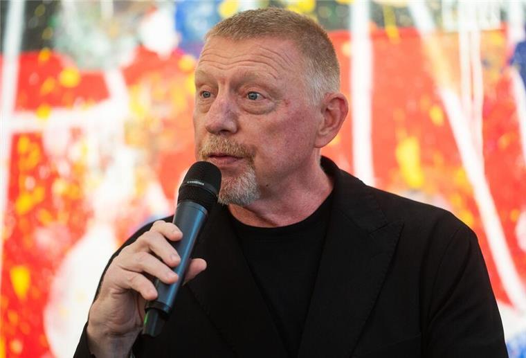 Noah Becker macht Kunst mit Bällen - für guten Zweck Auch Boris Becker war da.