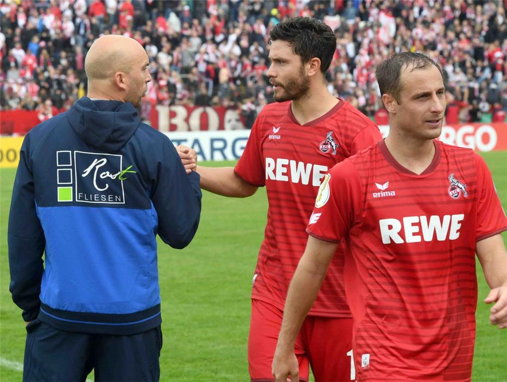 Auch Matthias Lehmann (vorn) und Nationalspieler Jonas Hector waren mit nach Bre...