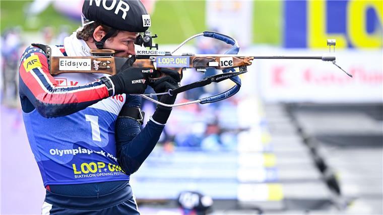 Biathlon in München: Begeisterung bei gelungener Premiere Auch Weltcupgesamtsieger Sturla Holm Laegreid war begeistert.