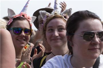 Auf dem Festival-Gelände tummelten sich auch einige Einhörner.