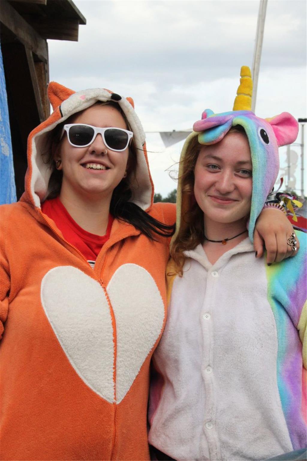 Auf dem Festivalgelände waren auch einige Besucher zu sehen, die sich besonders ...
