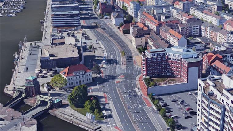 Auf der Kreuzung Columbusstraße/H.-H-.Meier-Straße in Bremerhaven wurde ein Rollerfahrer von einem Auto angefahren.