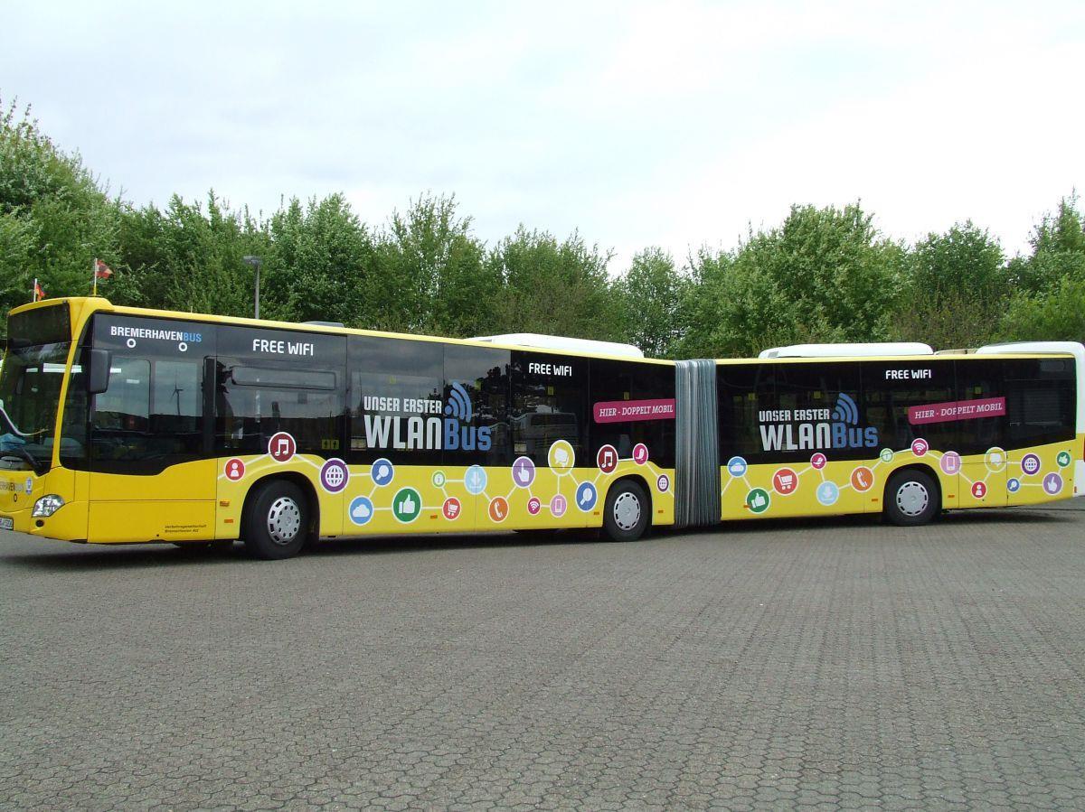 Auf der Linie 502 gibt es jetzt in Bremerhaven in allen Bussen WLAN.
