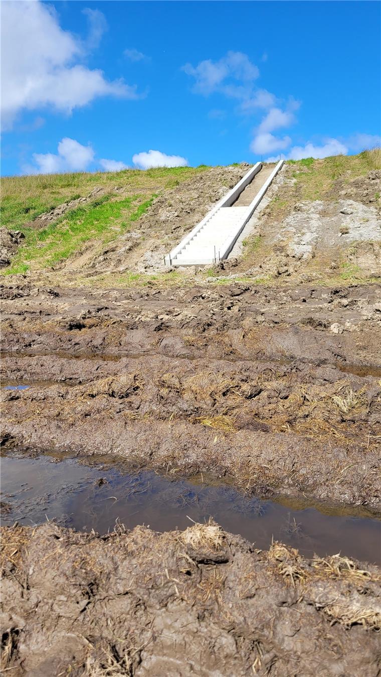 Warum ein Nordseedeich auch Treppen braucht Spieka-Neufeld Deichverband baut neue Treppe in den Deichkörper