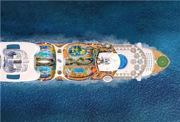 Die Icon of the Seas von oben fotografiert.