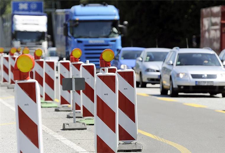 Baustelle auf der Autobahn