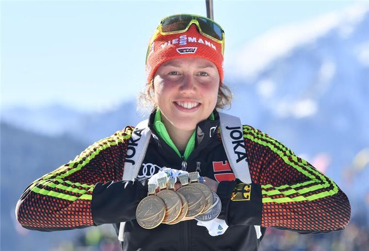 Ein Leben am Limit: Laura Dahlmeier stirbt bei Bergunglück Bei der WM 2017 gewann Laura Dahlmeier sechs Medaillen in sechs Rennen.