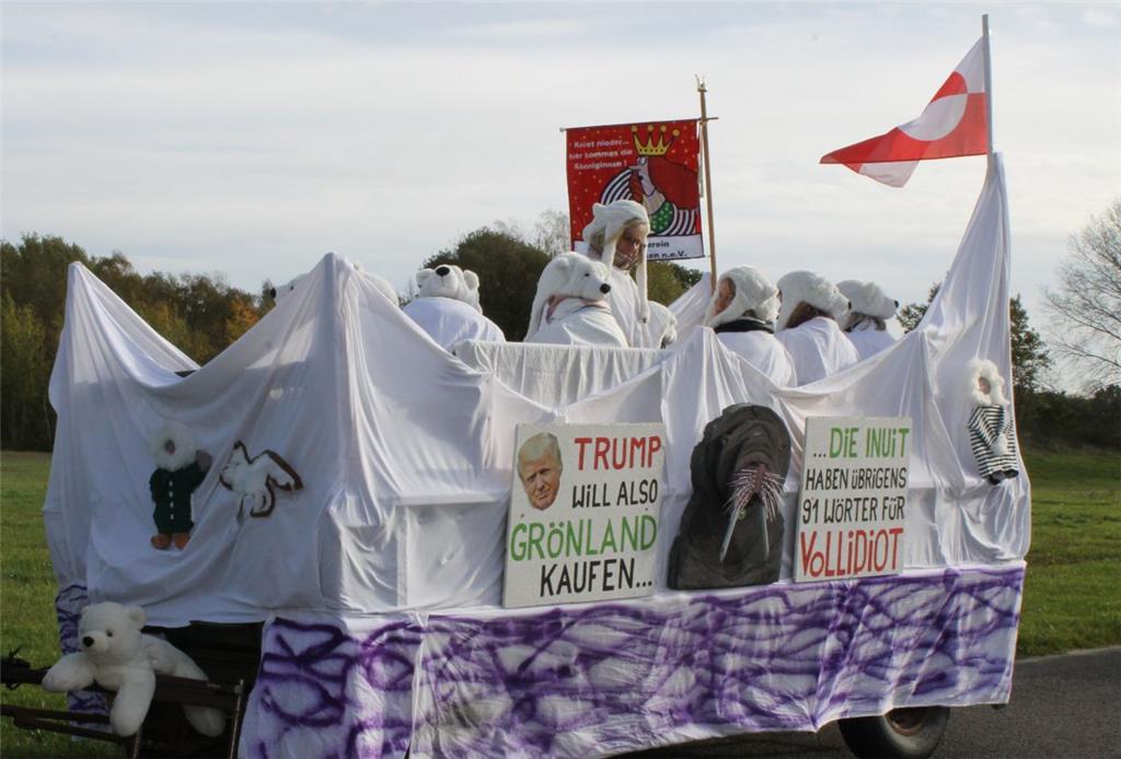 Bei der Zevener Erntewagen-Parade bekam auch der amerikanische Präsident respekt...