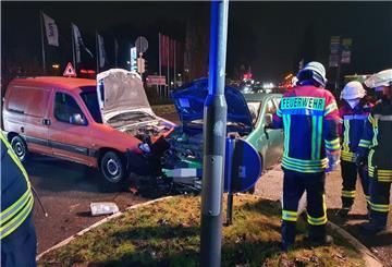 Ein Verkehrsunfall an einer Kreuzung