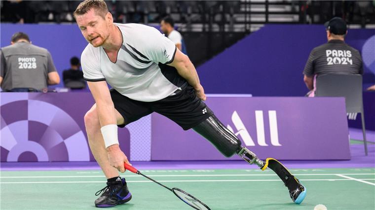 Bei seinem Badminton-Debüt war Wojtek Czyz chancenlos.