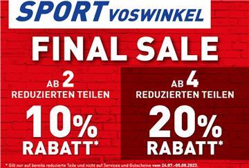 Beim Final Sale erwarten Sie bis zum 5. August viele Rabatte bei SPORT Voswinkel.