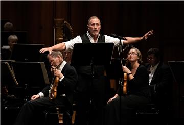 Mann in einem Orchester.