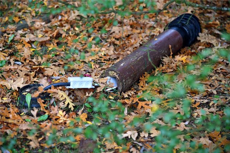 Bereits im Oktober 2018 konnte man im Klinikpark Reinkenheide kaputte Lampen sehen.