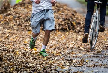 ein jogger im herbst