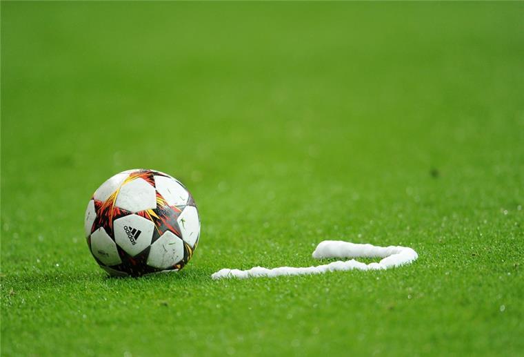 Ein Fußball auf dem Rasen