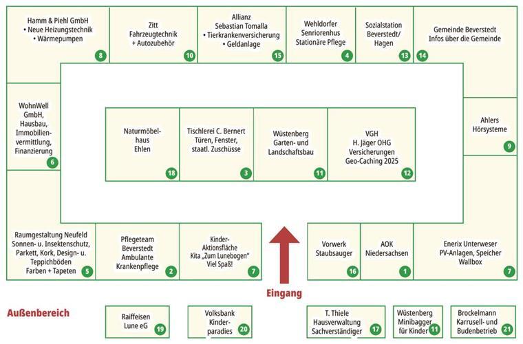 Beverstedter Gewerbeschau und Frühjahrsmarkt an diesem Wochenende Lageplan Gewerbeschau und Frühjahrsmarkt