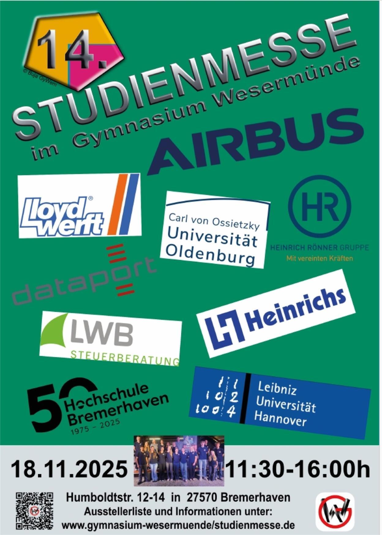 Bremerhaven: Gymnasium Wesermünde lädt ein zur 14. Studienmesse Plakat