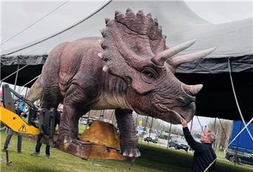 Eine Dinosaurier-Ausstellungsfigur.