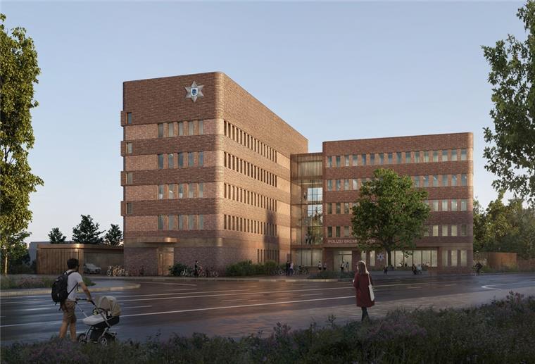 Blick auf das neue Polizeirevier in Geestemünde