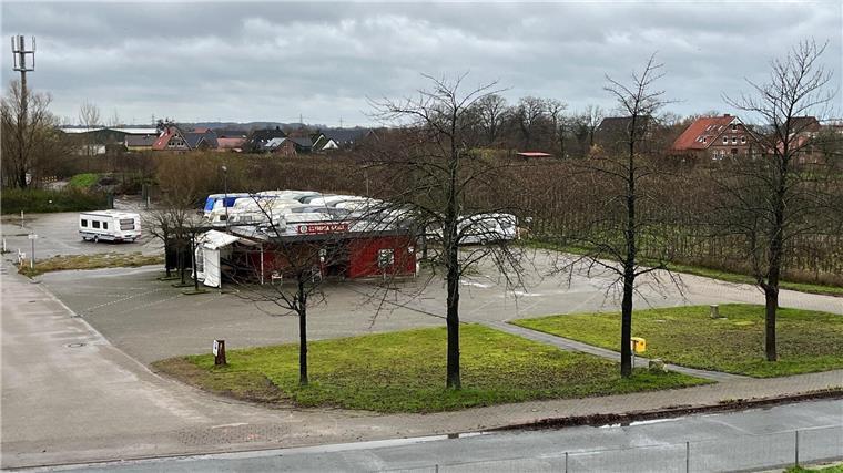 Blick auf den Imbiss in Sandhörn.