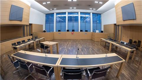 Blick in den Saal 141 im Landgericht Braunschweig.
